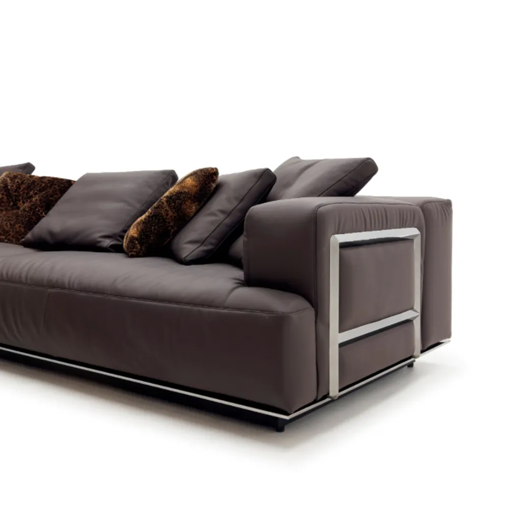 Grey Oversized Modular Sofa with Plush Back Pillows