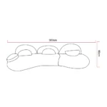 Light Blue Textured Fabric Curved Four Seater Sofa