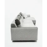 Light Grey L Shape Sectional Sofa with Dual Material Accents