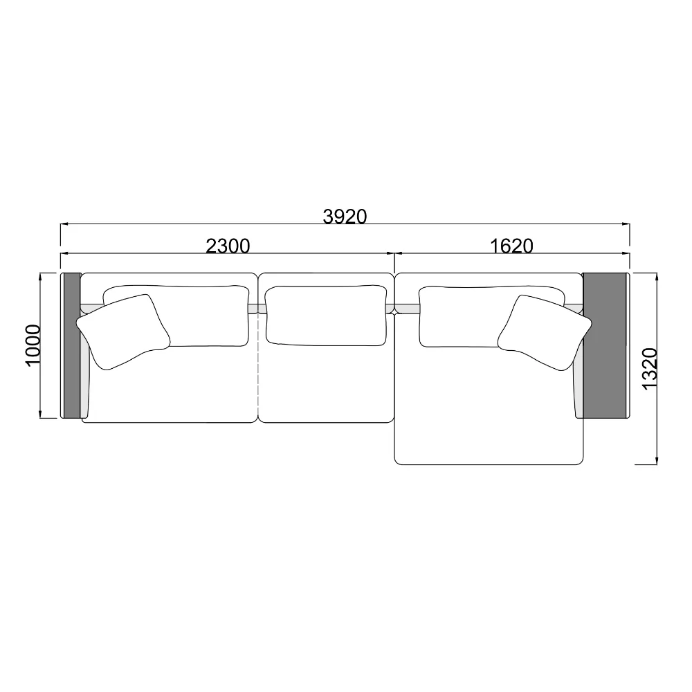 Light Grey L Shape Sectional Sofa with Dual Material Accents