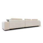 Light Grey L Shape Sectional Sofa with Dual Material Accents