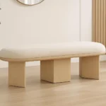 Meridian Furniture Wilshire Cream Boucle Fabric Bench