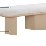 Meridian Furniture Wilshire Cream Boucle Fabric Bench