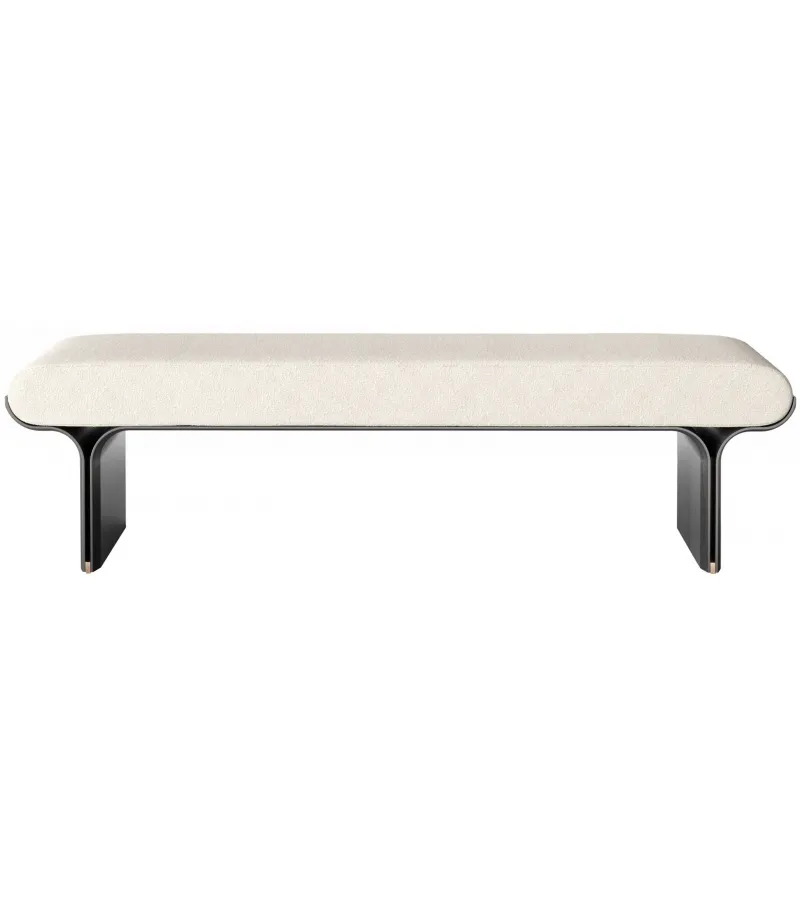 Minimalist White Upholstered Bench with Black Legs for Entryway or Bedroom
