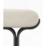 Minimalist White Upholstered Bench with Black Legs for Entryway or Bedroom