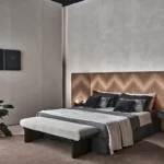 Minimalist White Upholstered Bench with Black Legs for Entryway or Bedroom