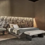 Minimalist White Upholstered Bench with Black Legs for Entryway or Bedroom