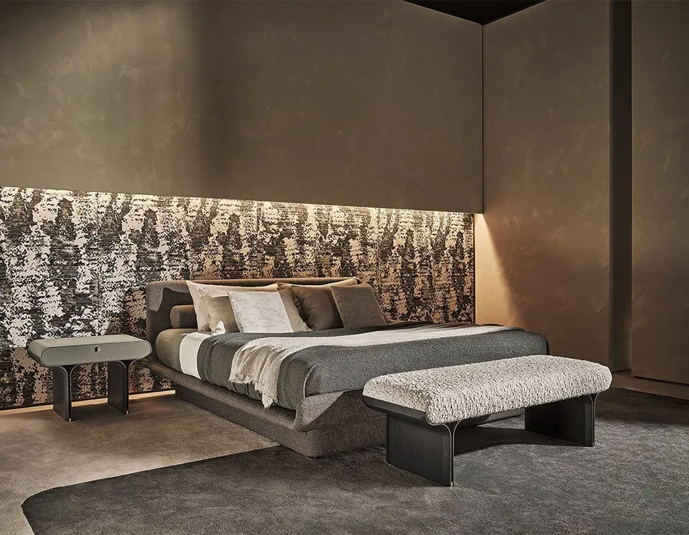 Minimalist White Upholstered Bench with Black Legs for Entryway or Bedroom