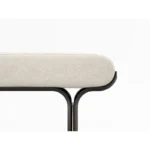 Minimalist White Upholstered Bench with Black Legs for Entryway or Bedroom