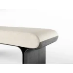 Minimalist White Upholstered Bench with Black Legs for Entryway or Bedroom