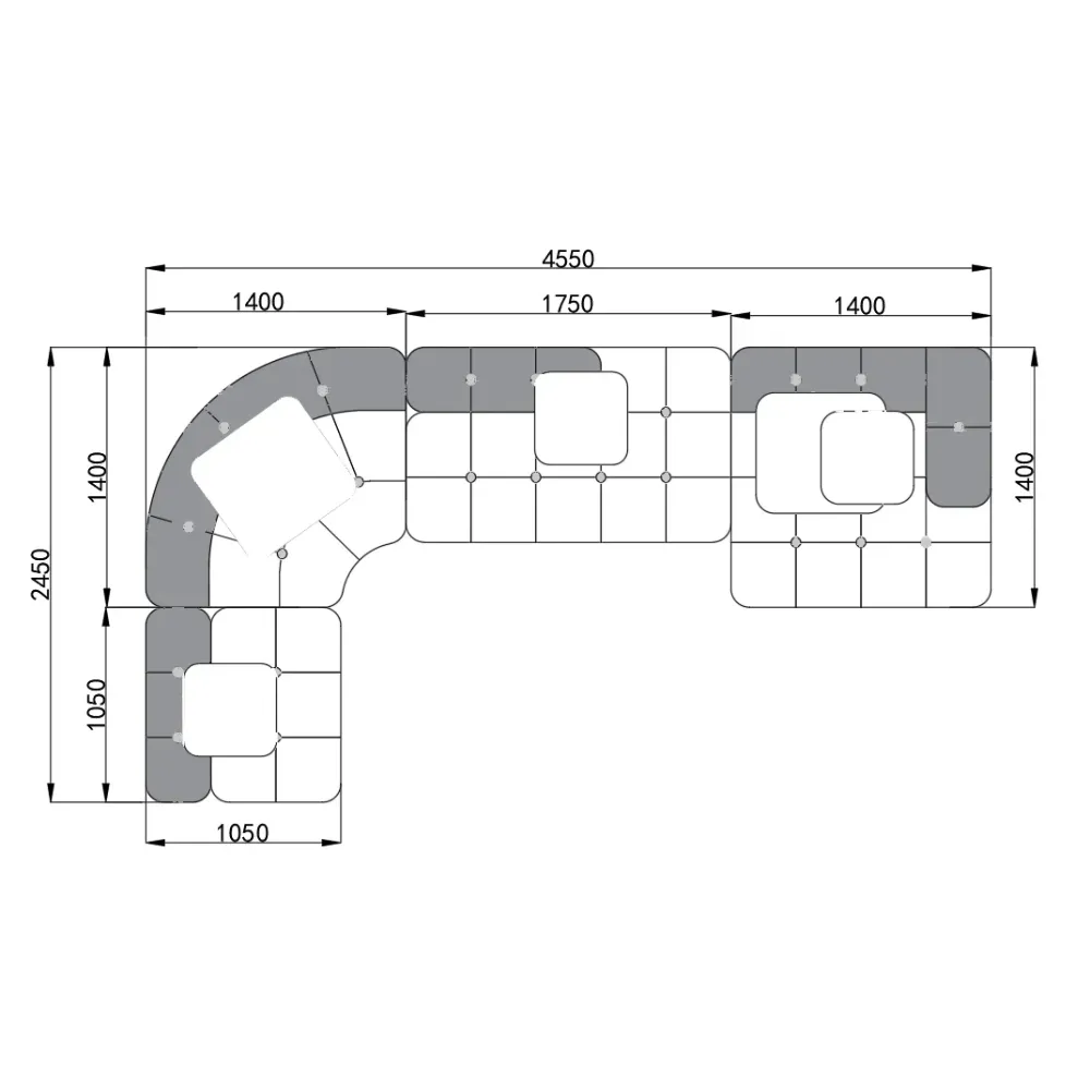 Modern Black Modular Sectional Sofa with Leather Accents and Throw Pillows