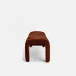 Modern Contemporary Ribbed Velvet Bench for Entryway Living Room