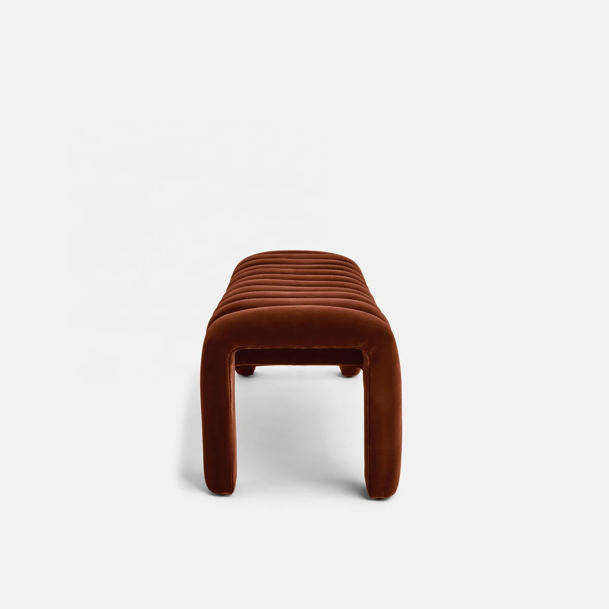 Modern Contemporary Ribbed Velvet Bench for Entryway Living Room