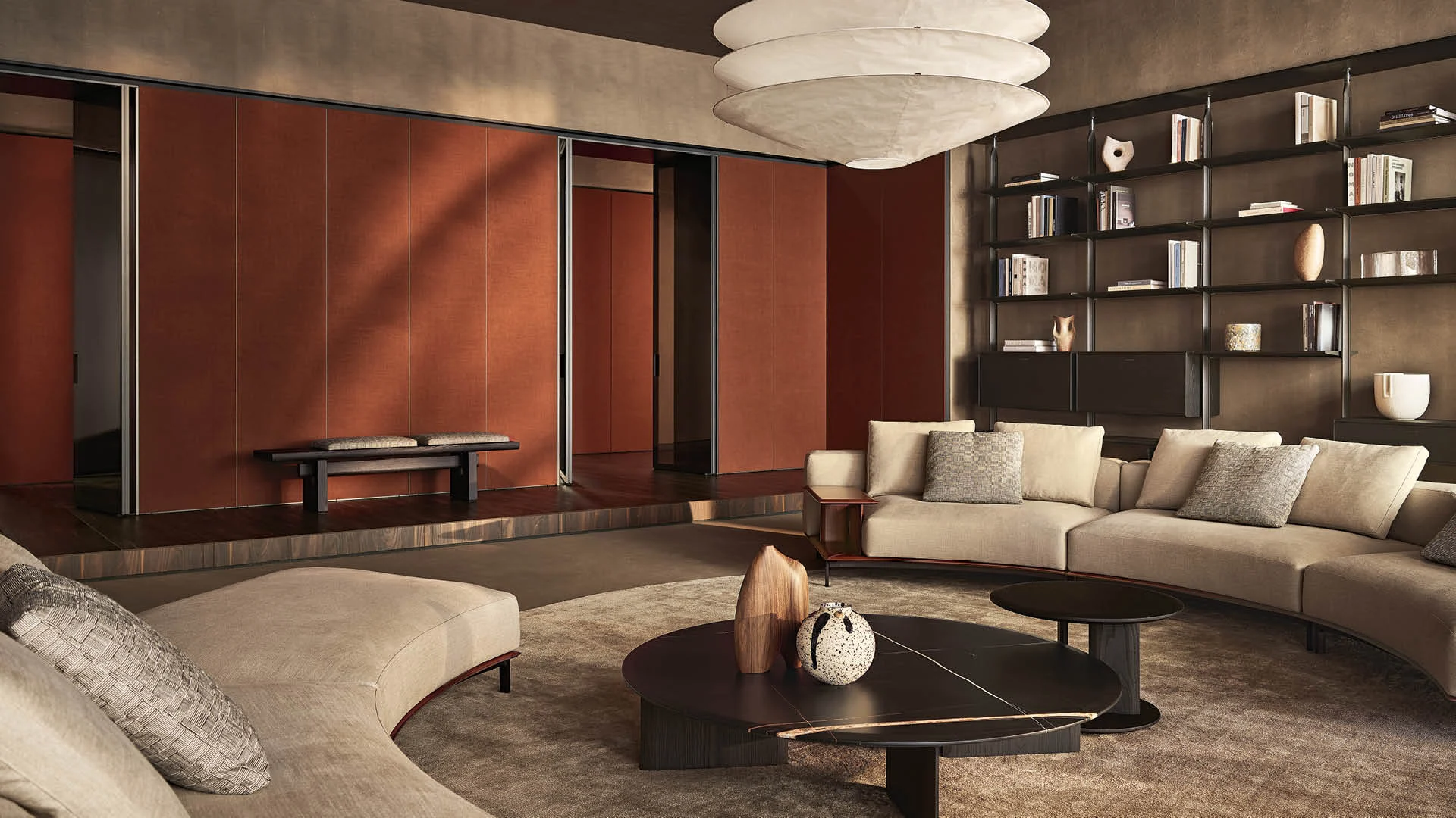 Modern Dark Wood Bench with Cushion for Entryway Living Room