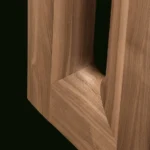 Modern Dark Wood Bench with Cushion for Entryway Living Room