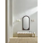 Modern Gold Frame Entryway Bench with White Cylinder Cushions