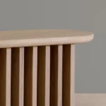 Modern Oak Bench with Black Marble Base for Entryway