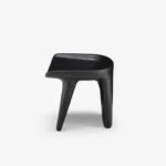 Modern Sculptural Black Plastic Stool for Living Room
