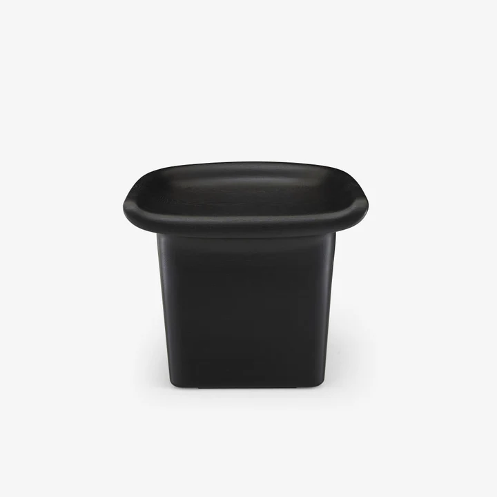 Modern Sculptural Black Plastic Stool for Living Room