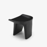 Modern Sculptural Black Plastic Stool for Living Room