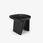 Modern Sculptural Black Plastic Stool for Living Room