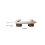 Modern Shearling Cloud Daybed with Unique Wood Legs Bench