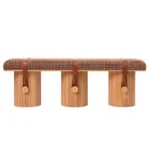 Modern-style upholstered adjustable ottoman for living room or bedroom