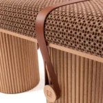 Modern-style upholstered adjustable ottoman for living room or bedroom