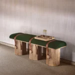 Modern-style upholstered adjustable ottoman for living room or bedroom