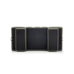 Mustard Velvet Tufted Four Seater Sofa with Fur Pillow