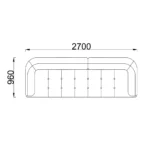 Mustard Velvet Tufted Four Seater Sofa with Fur Pillow