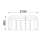 Mustard Velvet Tufted Four Seater Sofa with Fur Pillow