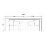 Navy Blue Leather Four Seater Tufted Sofa