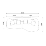 Off-white Wool Boucle Curved Four Seater Sectional Sofa