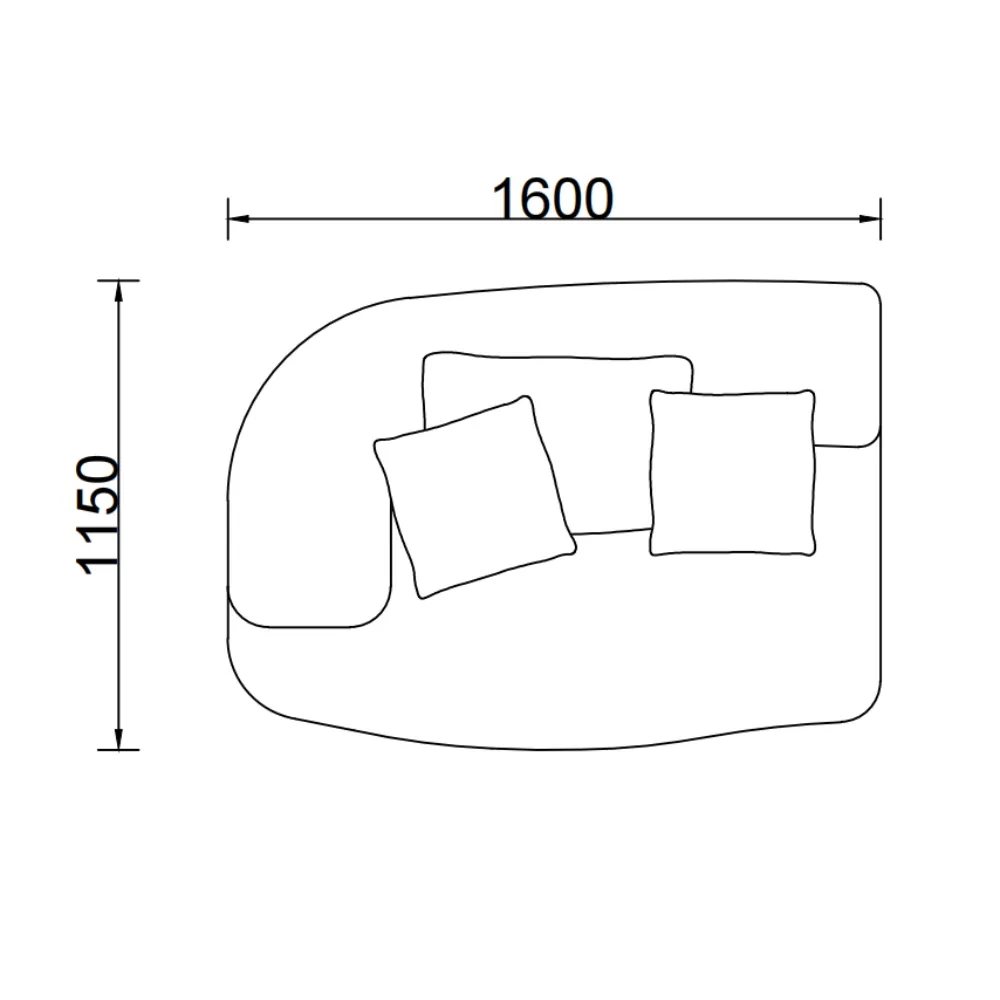 Off-white Wool Boucle Curved Four Seater Sectional Sofa