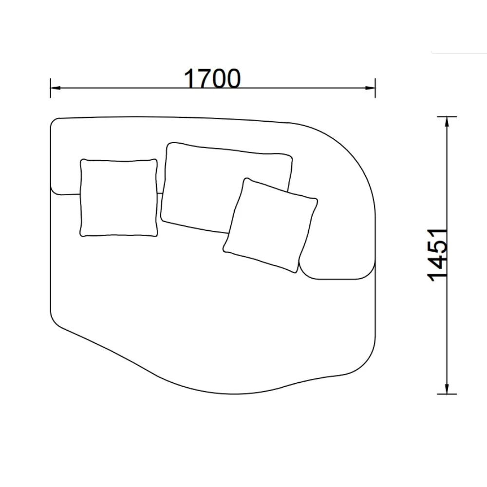 Off-white Wool Boucle Curved Four Seater Sectional Sofa