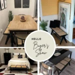 Rattan Insert Black Wood Dining Entryway Bench