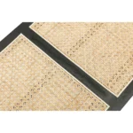 Rattan Insert Black Wood Dining Entryway Bench