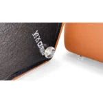 Tan Leather Fur Accent Four Seater Sofa