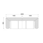 Tan Leather Fur Accent Four Seater Sofa