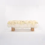 Whimsical Wool Polar Bear Plush Bed End Bench